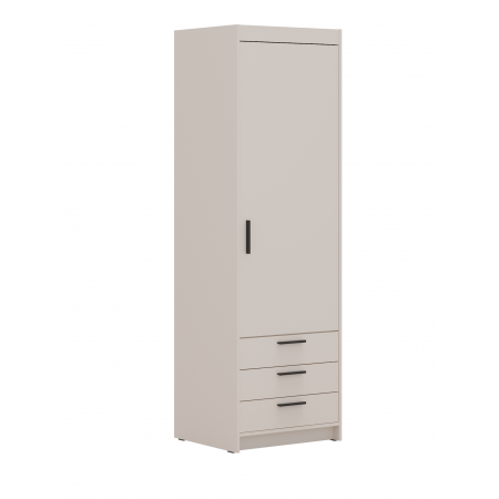 Wąska szafa z szufladami 60 cm jednodrzwiowa TRINO beżowa